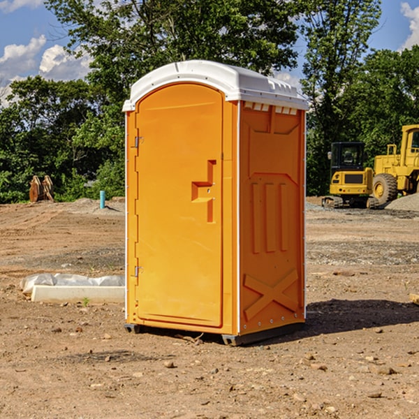 how often are the porta potties cleaned and serviced during a rental period in Lanagan